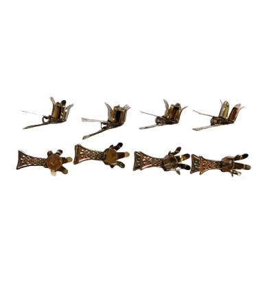 Klipsy do świeczek na choinkę, srebrne, bez talerzyka, 8 sztuk 14 mm