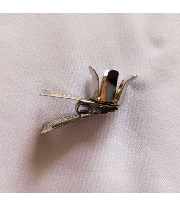 Klipsy do świeczek na choinkę, srebrne, bez talerzyka, 8 sztuk 14 mm