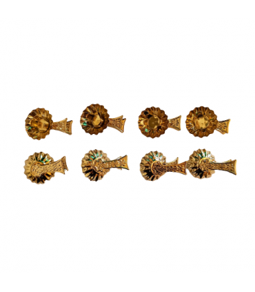 Klipsy do świeczek na choinkę, złote, z talerzykiem, 8 sztuk 14 mm