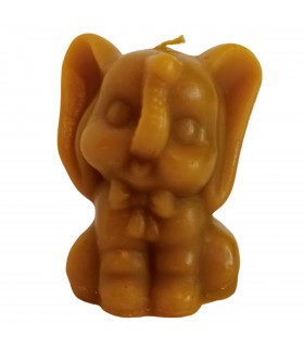 Słonik z kokardą 6,5 cm - Świeczka z wosku pszczelego