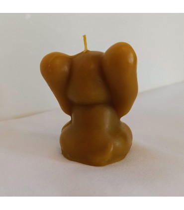 Słonik z kokardą 6,5 cm - Świeczka z wosku pszczelego