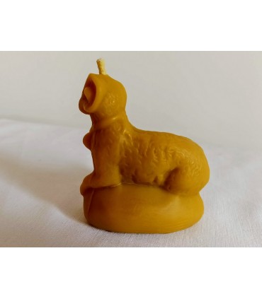 Baranek na podwyższeniu - Świeczka z wosku pszczelego