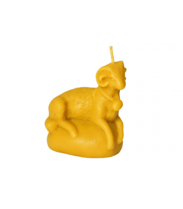 Baranek na podwyższeniu - Świeczka z wosku pszczelego