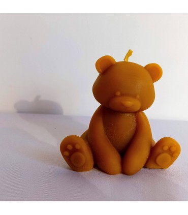 Miś chudy 8,5 cm - Świeczka z wosku pszczelego