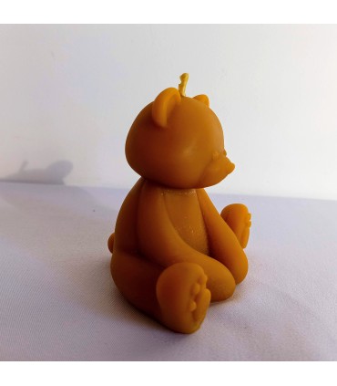 Miś chudy 8,5 cm - Świeczka z wosku pszczelego