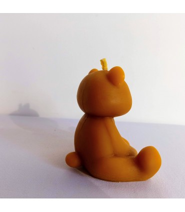 Miś chudy 8,5 cm - Świeczka z wosku pszczelego