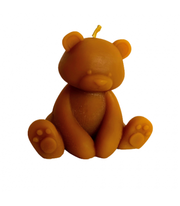 Miś chudy 8,5 cm - Świeczka z wosku pszczelego