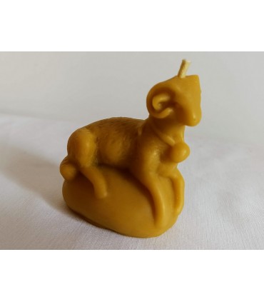 Baranek na podwyższeniu - Świeczka z wosku pszczelego