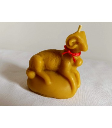 Baranek na podwyższeniu - Świeczka z wosku pszczelego