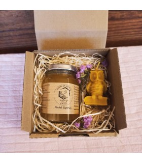 Prezent na Dzień Nauczyciela MAŁY Miód lipowy i świece z wosku pszczelego
