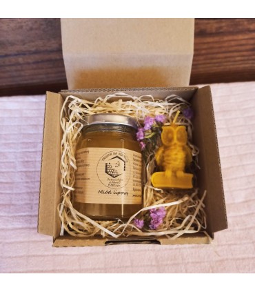 Prezent na Dzień Nauczyciela MAŁY Miód lipowy i świece z wosku pszczelego
