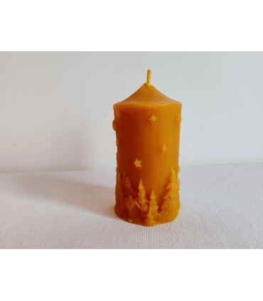 Walec z gwiazdą betlejemską 10 cm - świeca z wosku pszczelego