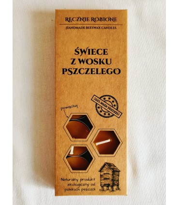 Tealight w aluminiowych osłonkach w pudełku 10 sztuk - Świeczka z wosku pszczelego