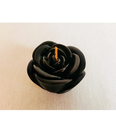 Róża duża - czarna - Świeca z wosku pszczelego