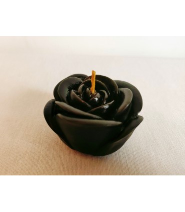 Róża duża - czarna - Świeca z wosku pszczelego
