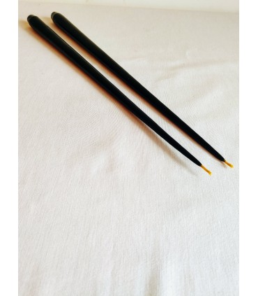 Świece do świecznika 42 cm / 2 szt czarna - Świeczka z wosku pszczelego