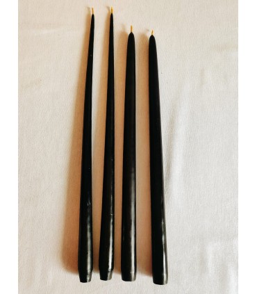 Świece do świecznika 42 cm / 2 szt czarna - Świeczka z wosku pszczelego