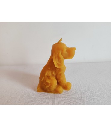 Pies spaniel 8,3 cm - Świeczka z wosku pszczelego