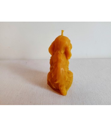 Pies spaniel 8,3 cm - Świeczka z wosku pszczelego