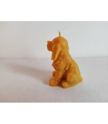 Pies spaniel 8,3 cm - Świeczka z wosku pszczelego