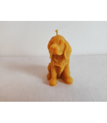 Pies spaniel 8,3 cm - Świeczka z wosku pszczelego