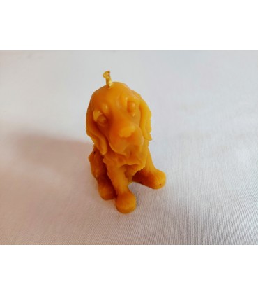 Pies spaniel 8,3 cm - Świeczka z wosku pszczelego