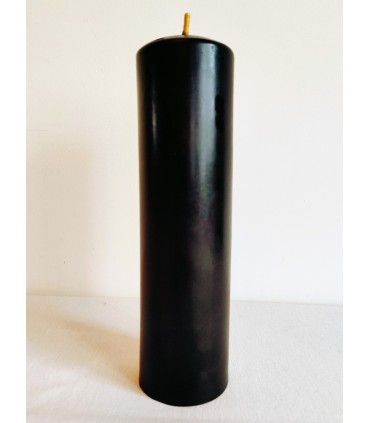 Walec gładki czarny 25 \ 6,9 cm - świeca z wosku pszczelego