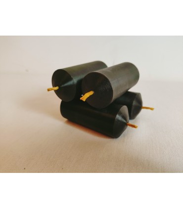 Walce gładkie czarne 7,7 cm 4 sztuki - świeca z wosku pszczelego