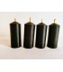 Walce gładkie czarne 7,7 cm 4 sztuki - świeca z wosku pszczelego