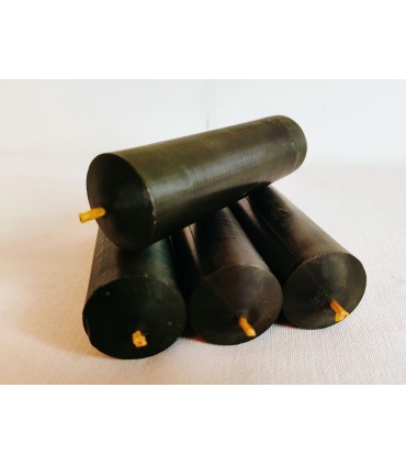 Walce gładkie czarne 11 cm 4 sztuki - świeca z wosku pszczelego