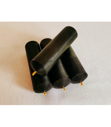 Walce gładkie czarne 11 cm 4 sztuki - świeca z wosku pszczelego