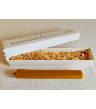 Gromnica 28 cm w białym pudełku - Świeca z wosku pszczelego