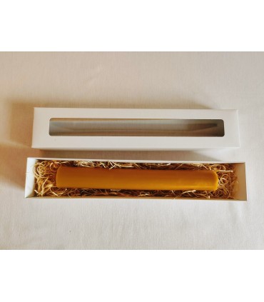 Gromnica 28 cm w białym pudełku - Świeca z wosku pszczelego