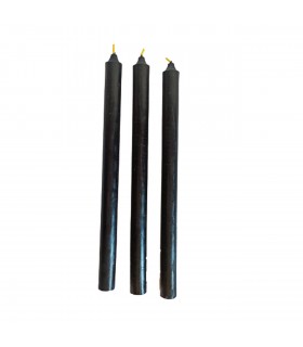 Świece do świecznik czarne 26 cm 3 sztuki - świeca z wosku pszczelego