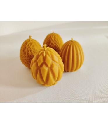 Pisanki z nowoczesnym wzorem 2 sztuki - Świeczka z wosku pszczelego