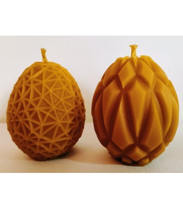 Pisanki z nowoczesnym wzorem 2 sztuki - Świeczka z wosku pszczelego