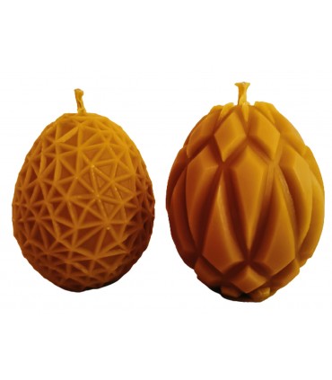 Pisanki z nowoczesnym wzorem 2 sztuki - Świeczka z wosku pszczelego