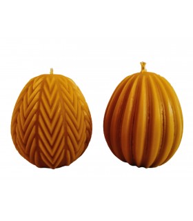 Pisanki prążkowane 2 sztuki - Świeczka z wosku pszczelego