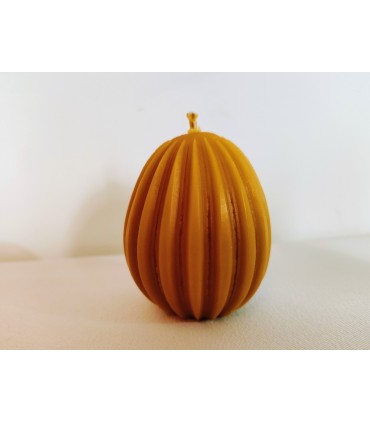 Pisanki prążkowane 2 sztuki - Świeczka z wosku pszczelego