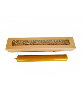 Gromnica 28 cm w szarym pudełku - Świeca z wosku pszczelego