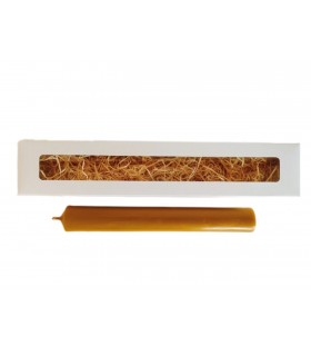 Gromnica 28 cm w białym pudełku - Świeca z wosku pszczelego