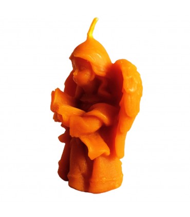 Aniołek mały z książką - Świeczka z wosku pszczelego