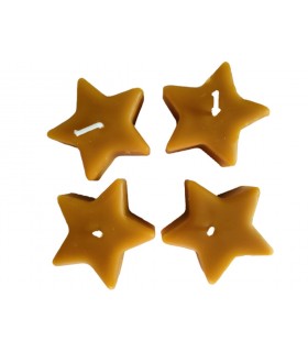 Małe świeczki w kształcie gwiazdek 4 sztuki - Świeczka z wosku pszczelego