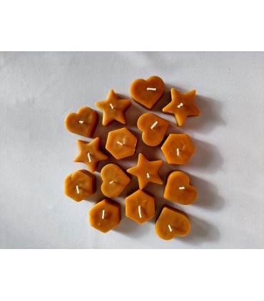 Małe świeczki w kształcie heksanów 4 sztuki - Świeczka z wosku pszczelego