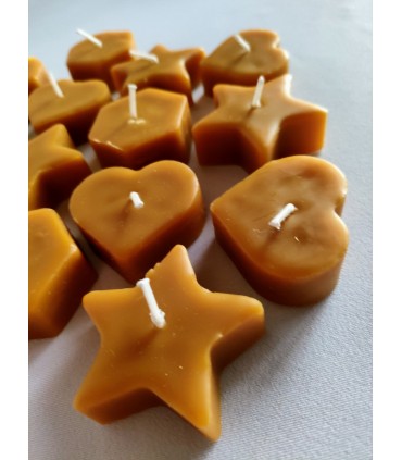 Małe świeczki w kształcie heksanów 4 sztuki - Świeczka z wosku pszczelego