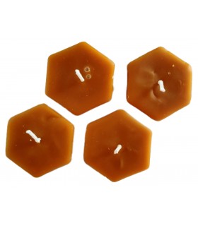 Małe świeczki w kształcie heksanów 4 sztuki - Świeczka z wosku pszczelego