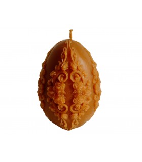 Pisanka 10 cm zdobiona - Świeczka z wosku pszczelego