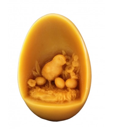 Pisanka z kurczakiem - Świeczka z wosku pszczelego