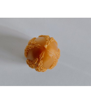 Pisanka 10 cm zdobiona - Świeczka z wosku pszczelego
