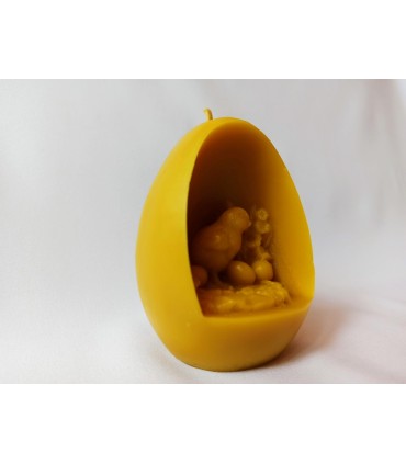 Pisanka z kurczakiem - Świeczka z wosku pszczelego